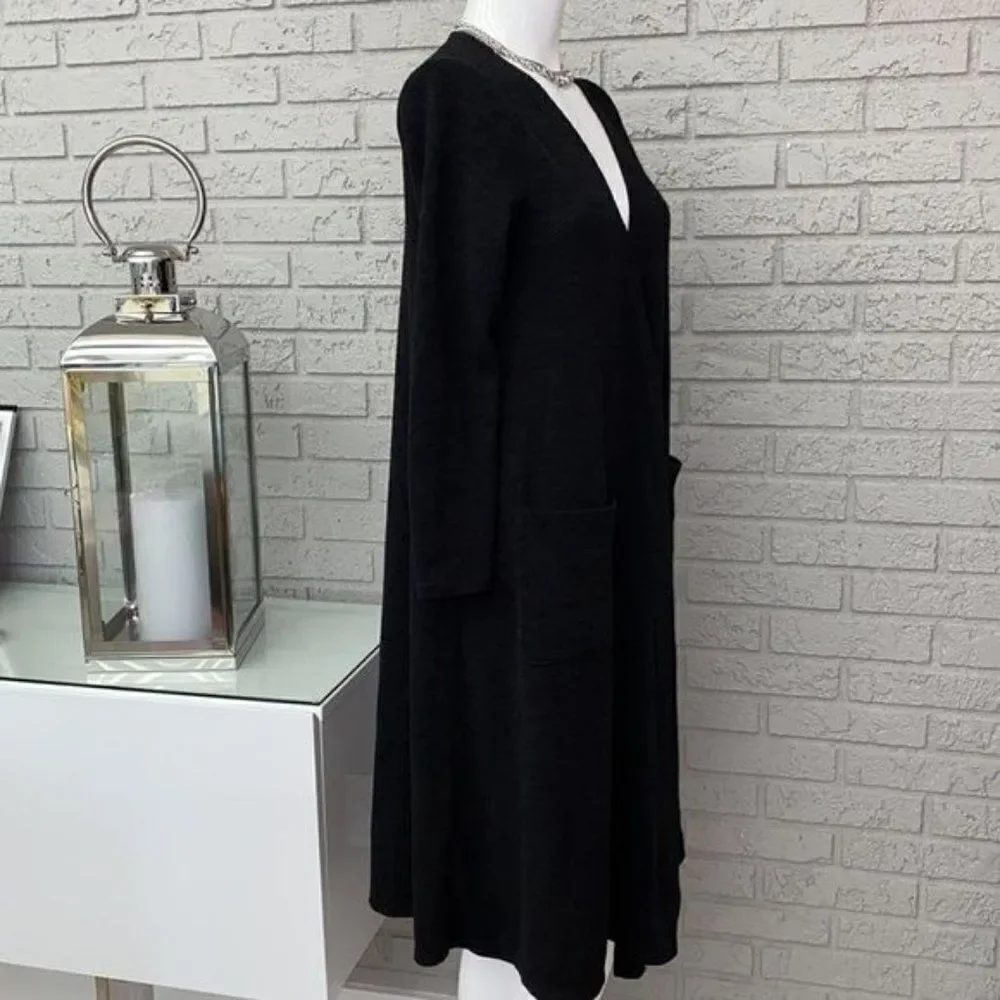 LuLaRoe Sarah Women Black Long Sleeve Open Front Duster Size S